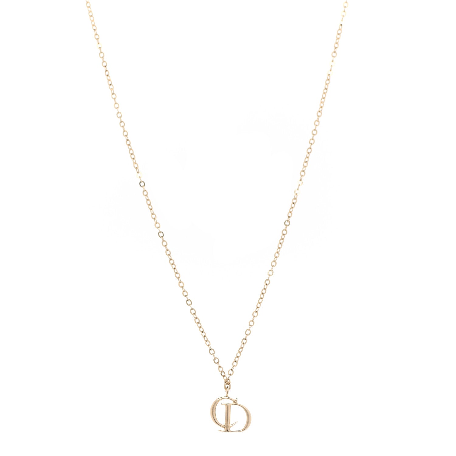 Christian Dior Metal CD Necklace Gold 1 of 6