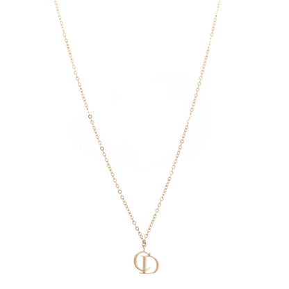 Christian Dior Metal CD Necklace Gold 1 of 6