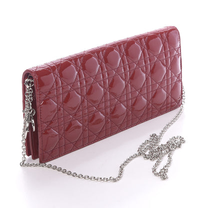 Christian Dior Patent Cannage Lady Dior Convertible Clutch Red 3 of 8