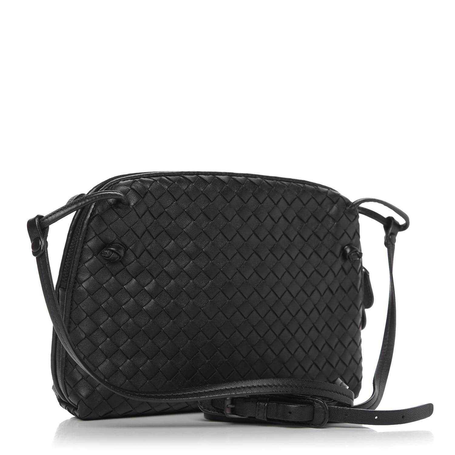 Bottega Veneta Nappa Intrecciato Nodini Crossbody Messenger Black 3 of 10