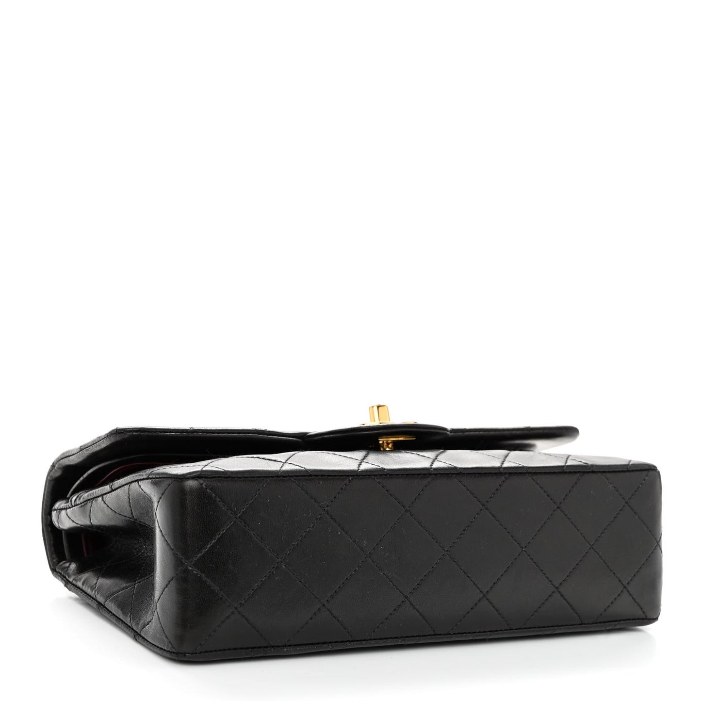 Lambskin Quilted Small Double Flap Black