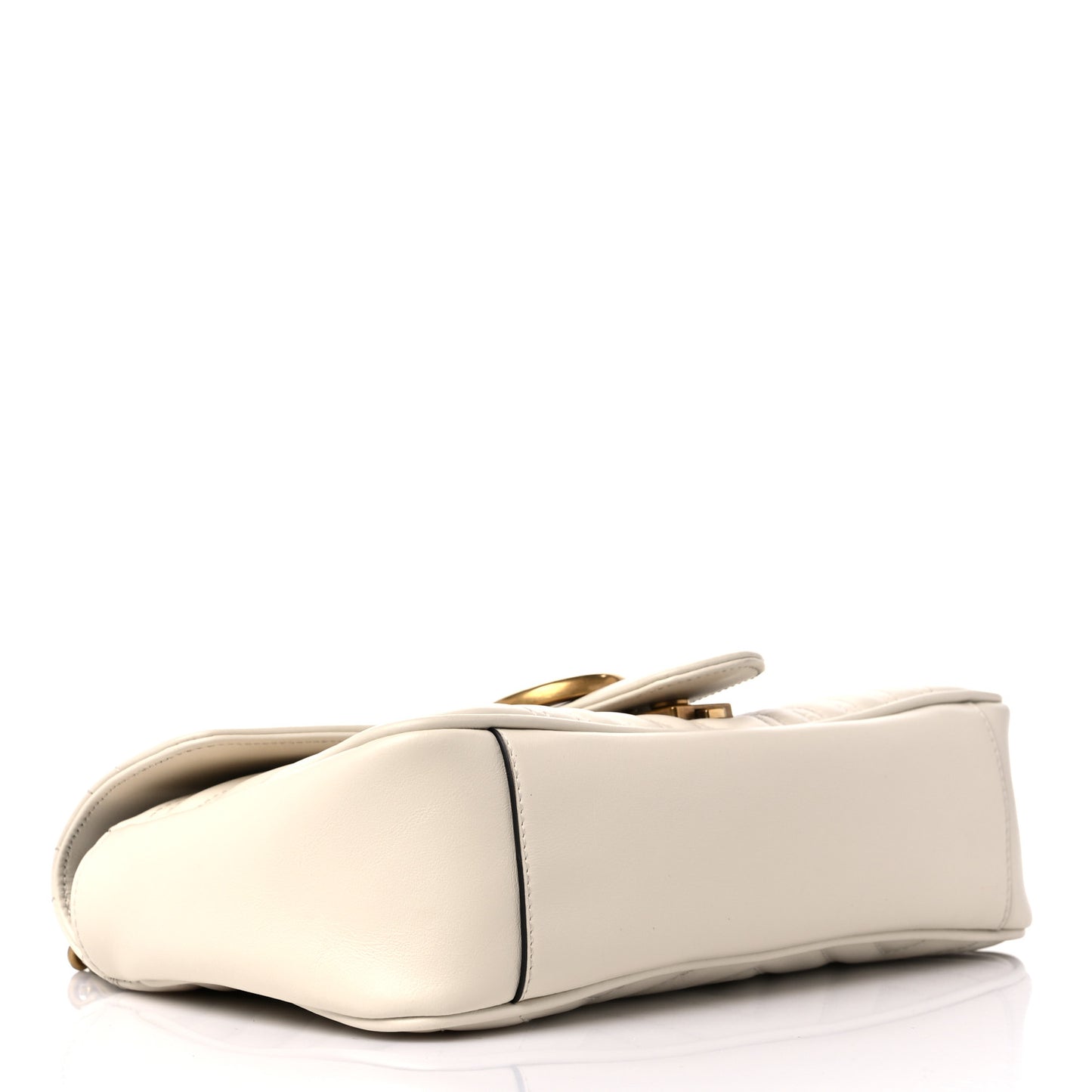 Calfskin Matelasse Small GG Marmont Shoulder Bag White