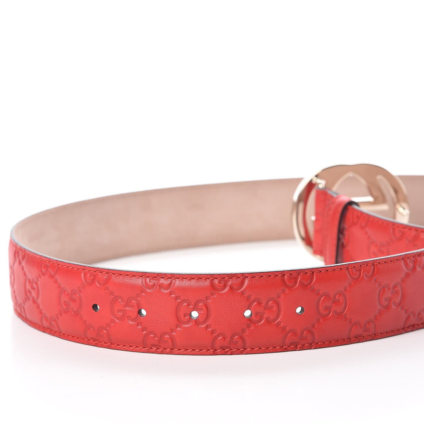 Guccissima Signature Interlocking G 40mm Belt 90 36 Red