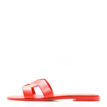 Hermes Box Calfskin Oran Sandals 40 Rouge Jaipur 1 of 9