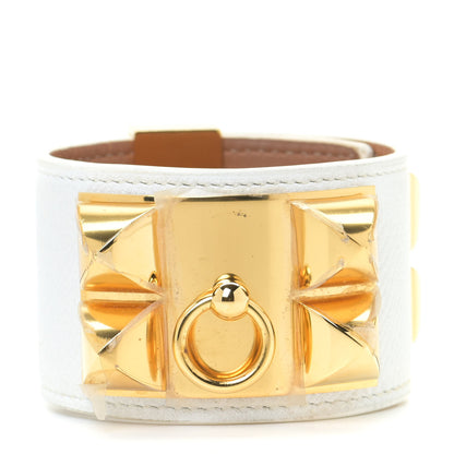 Hermes Epsom Collier de Chien CDC Bracelet S White 3 of 11