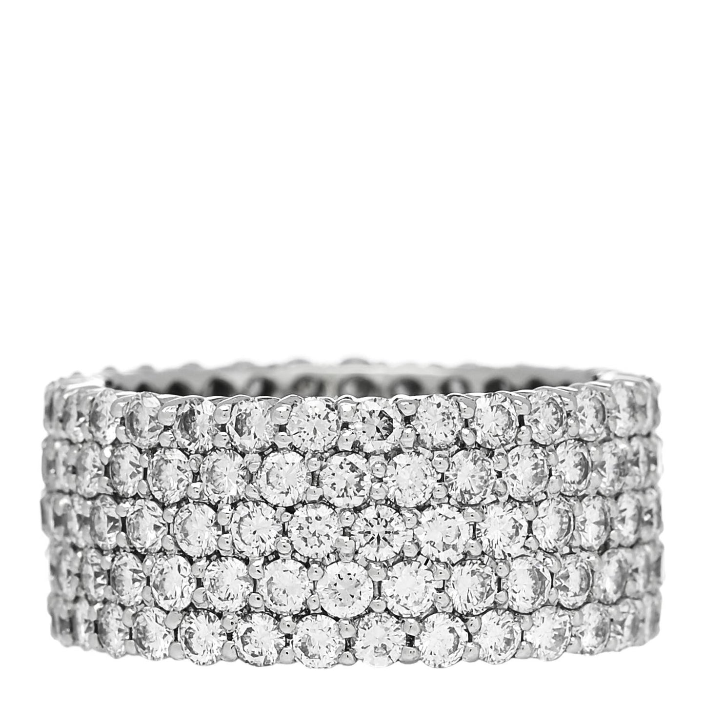 Platinum Diamond 5.24ctw Five Row Eternity Band Ring 58 8.5