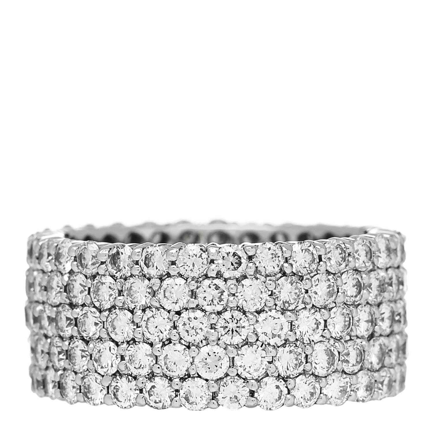 Parker & West by FASHIONPHILE Platinum Diamond 5.24ctw Five Row Eternity Band Ring 58 8.5 1 of 8