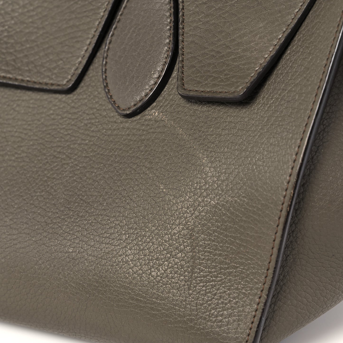 Crisped Calfskin Small Tie Knot Tote Dark Khaki