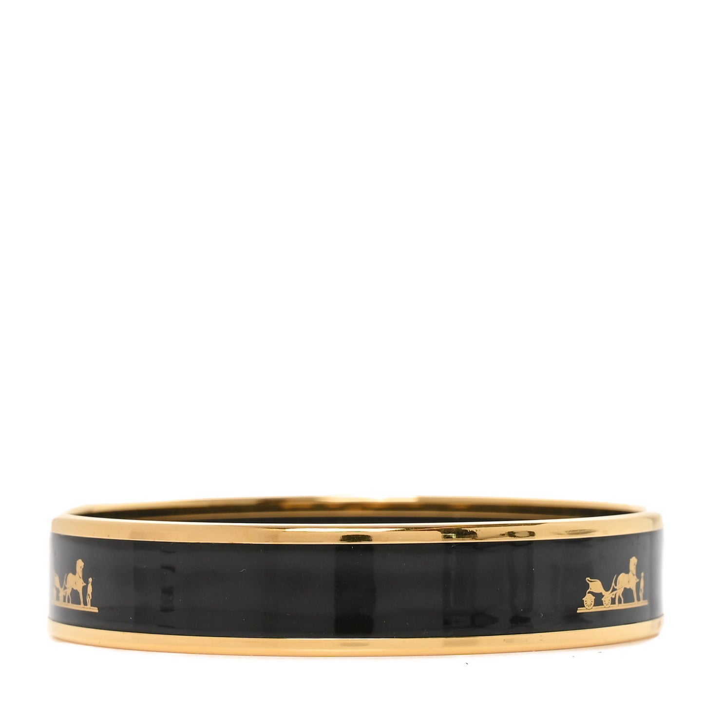 Enamel Printed Narrow Caleche Bracelet 62 Black