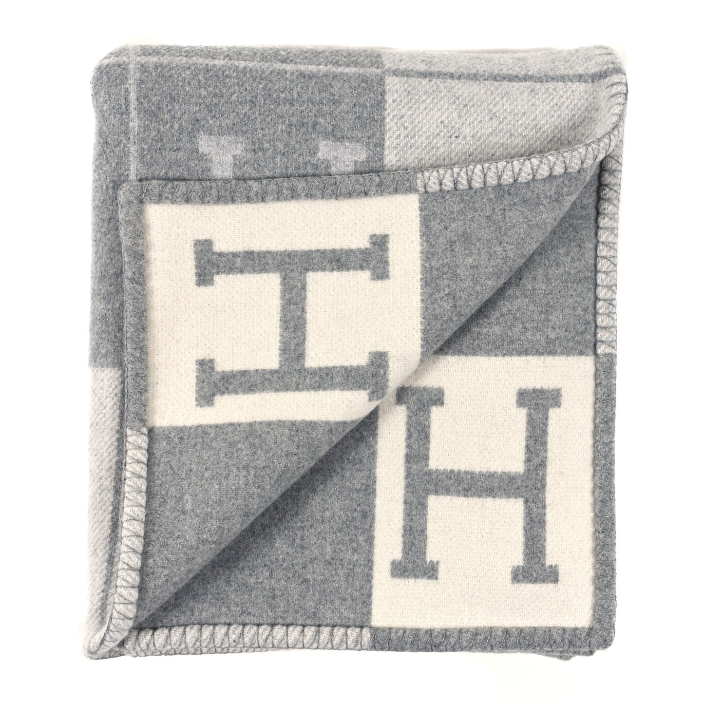Wool Cashmere Avalon III Blanket Ecru Gris Clair