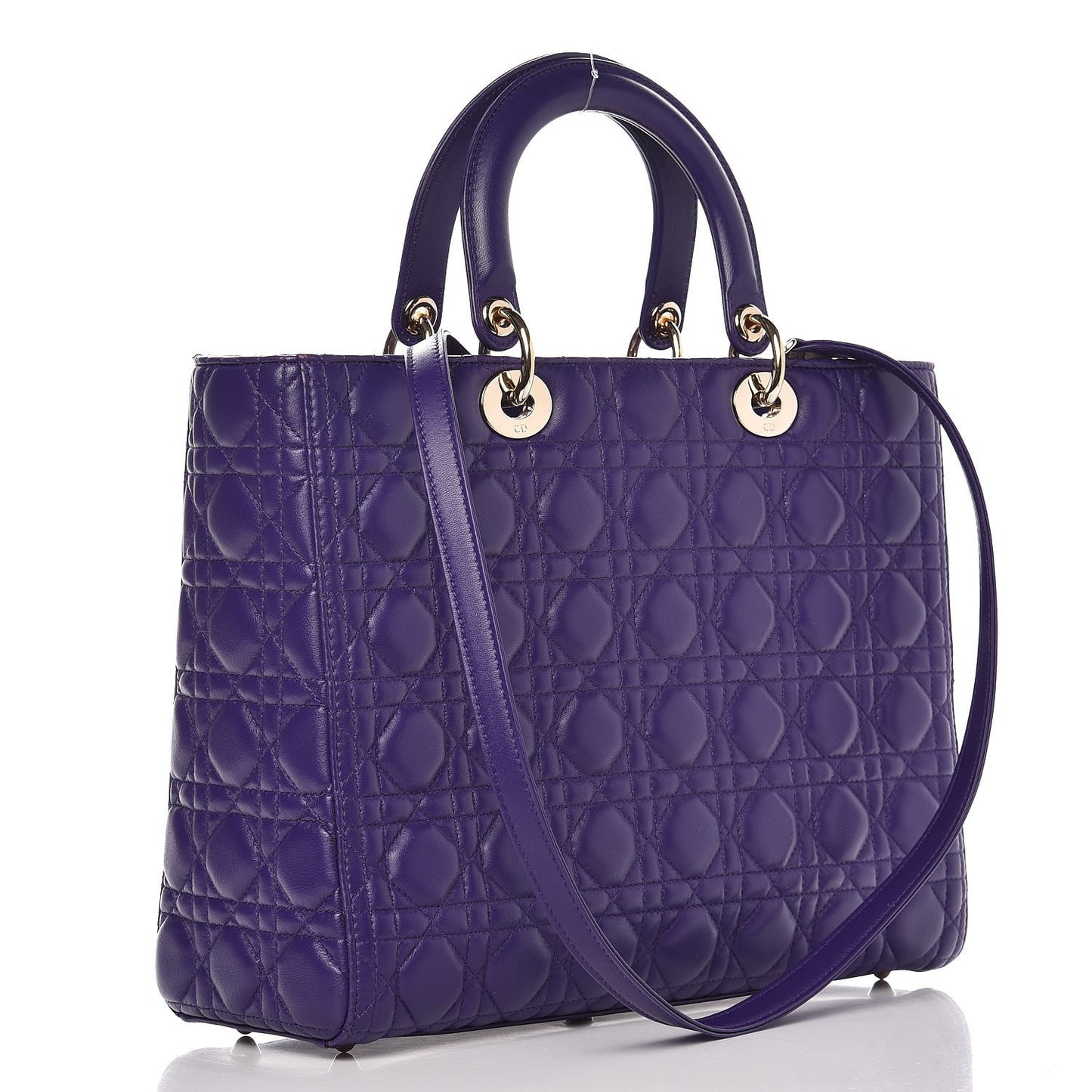 Lambskin Cannage Large Lady Dior Purple