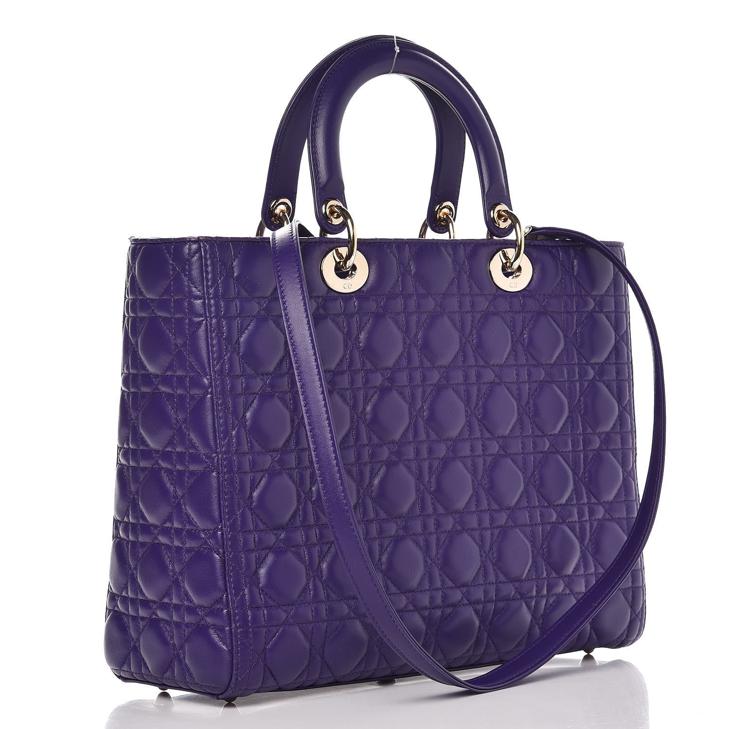 Christian Dior Lambskin Cannage Large Lady Dior Purple 3 of 13
