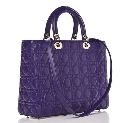 Christian Dior Lambskin Cannage Large Lady Dior Purple 3 of 13