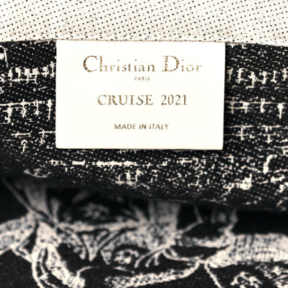 Christian Dior Canvas Print Cruise Tote Ivory Black 6 of 11