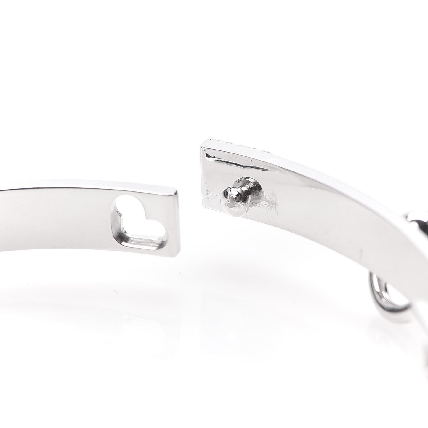 18K White Gold Pave Diamond PM Collier De Chien Bracelet SH