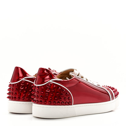 Christian Louboutin Metallic Patent Mens Seavaste 2 Orlato Flat Sneakers 42 Red 4 of 15