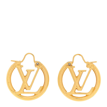Louis Vuitton Metal Small Louise Hoop Earrings Gold 1 of 6