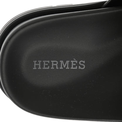 Hermes Calfskin Womens Chypre Sandals 35.5 Black 7 of 9