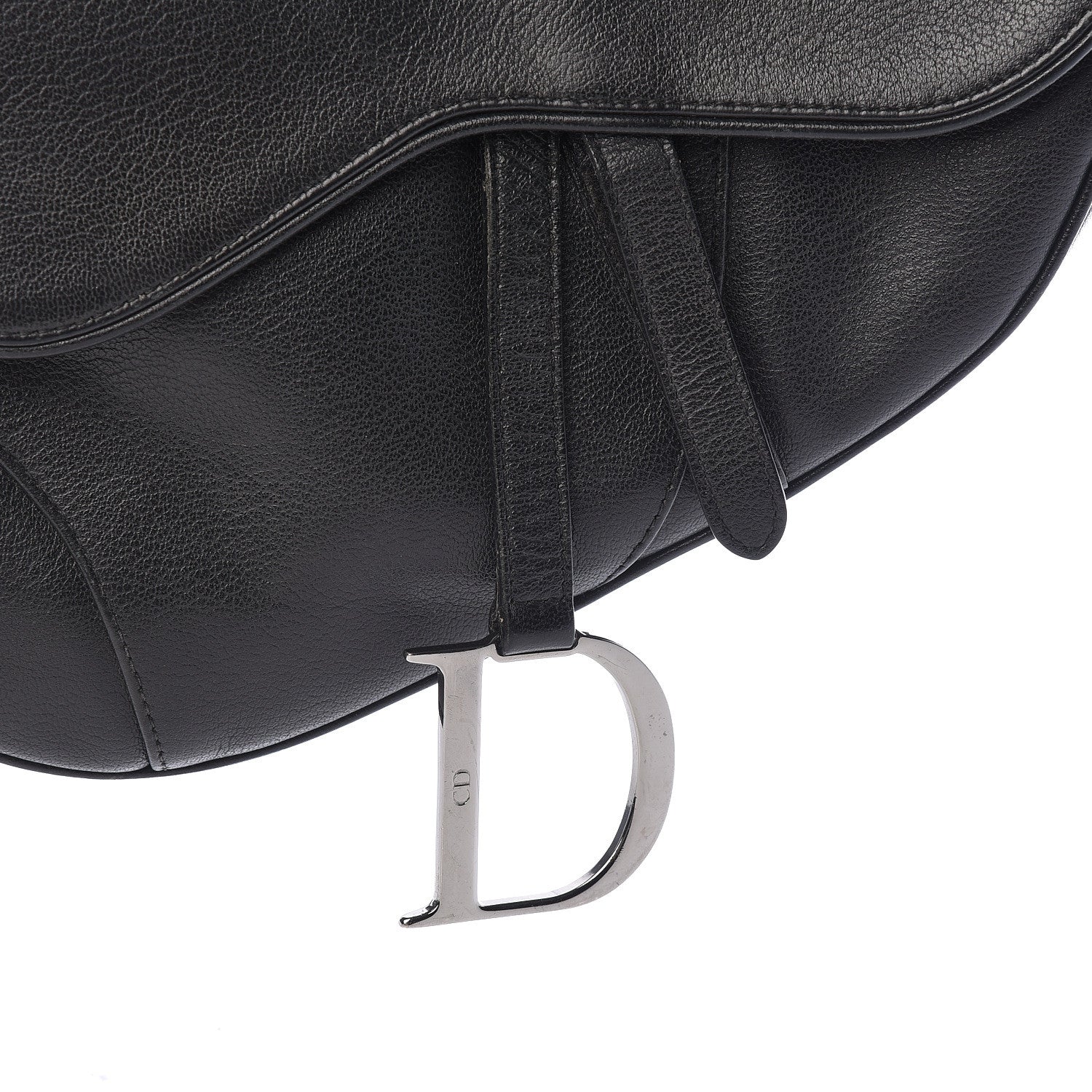 Christian Dior Calfskin Saddle Bag Black 8 of 10