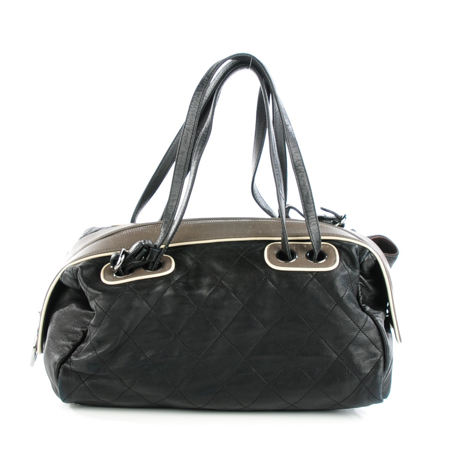 Chanel Lambskin Quilted Country Club Bowler Black 1 of 8