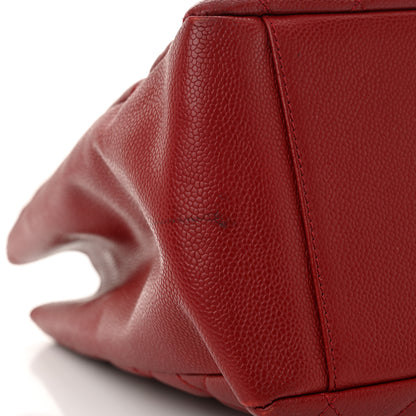 Chanel Caviar Quilted Grand Shopping Tote GST Red 16 of 17