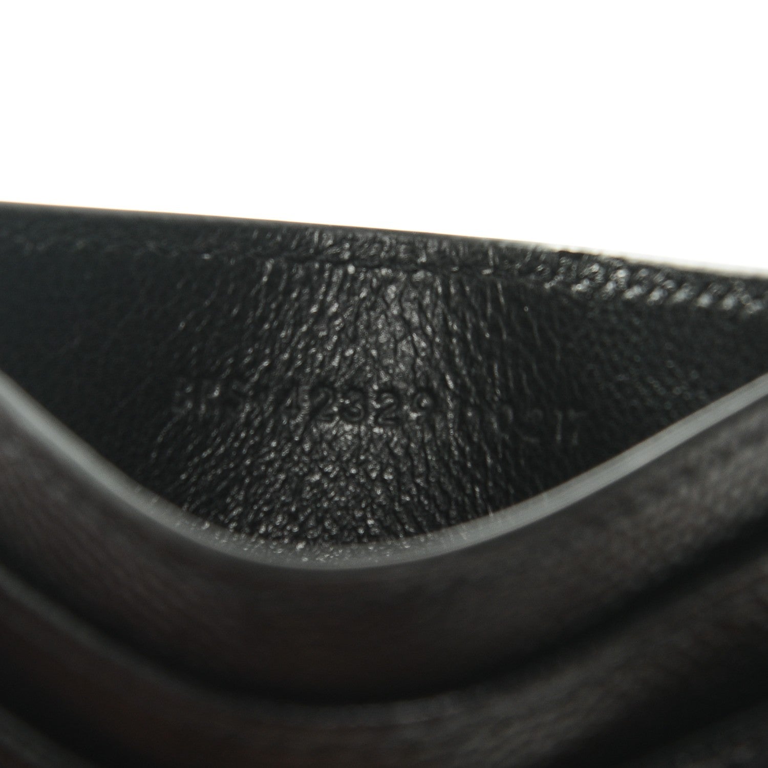 Saint Laurent Grain De Poudre Matelasse Chevron Monogram Credit Card Case Black 7 of 7