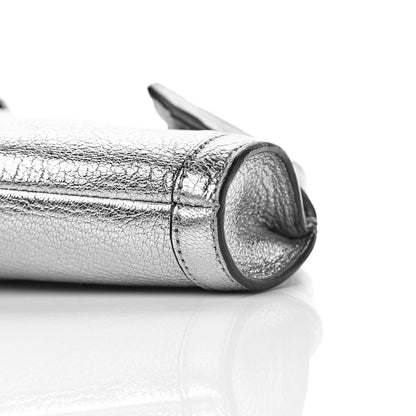 Alexander McQueen Metallic Lambskin De Manta Clutch Silver 9 of 10