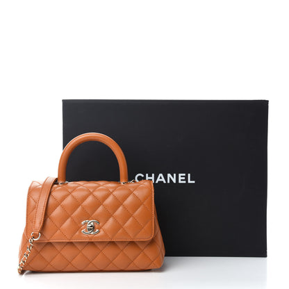 Chanel Caviar Quilted Mini Coco Handle Flap Light Brown 11 of 11