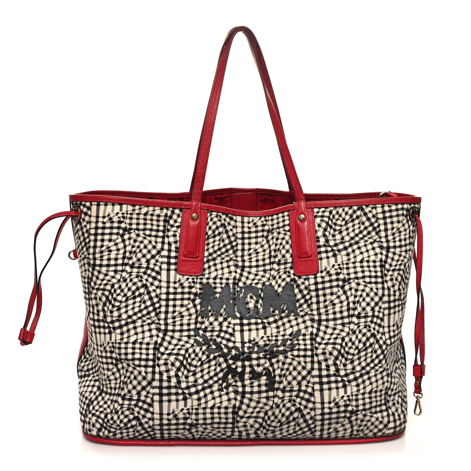 MCM Visetos Large Liz Reversible Shopper Tote Ruby Red 15 of 26