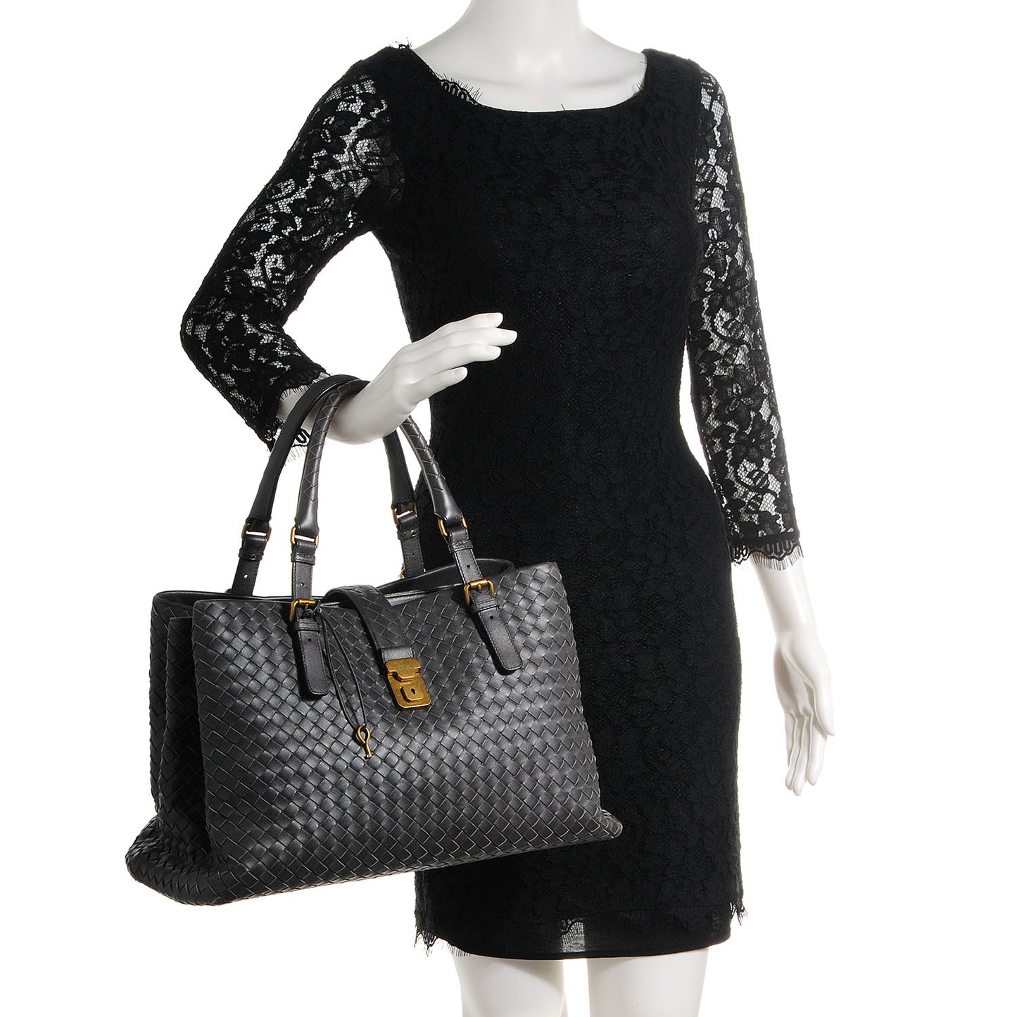 Nappa Intrecciato Medium Roma Tote Ferro