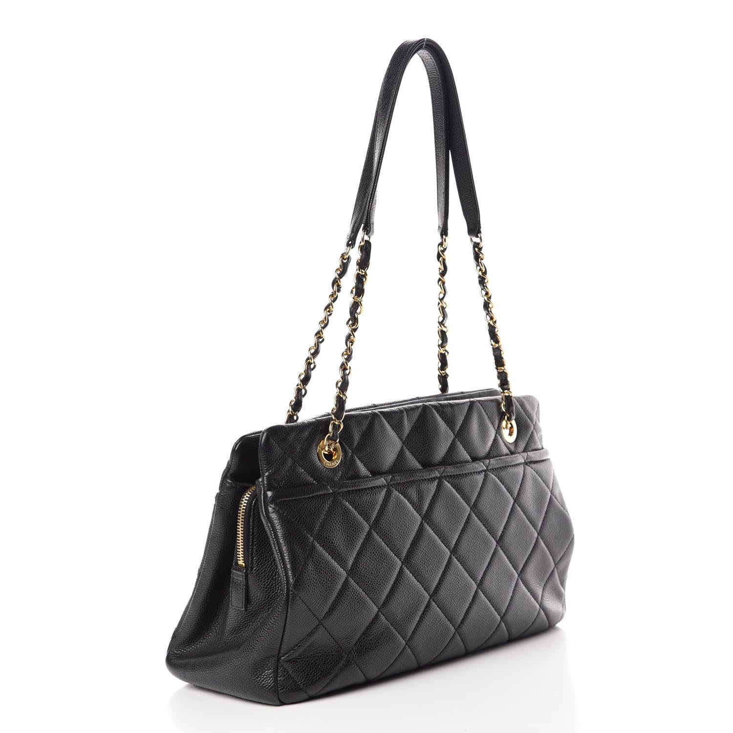 Chanel Caviar Quilted CC Timeless Soft Tote Black 3 of 11