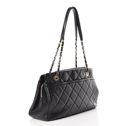 Chanel Caviar Quilted CC Timeless Soft Tote Black 3 of 11