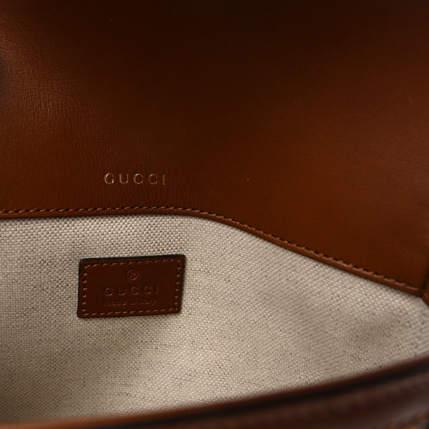 New Canvas Charisma Calfskin Crystal GG Monogram Mini Horsebit 1955 Shoulder Bag Camel Ebony