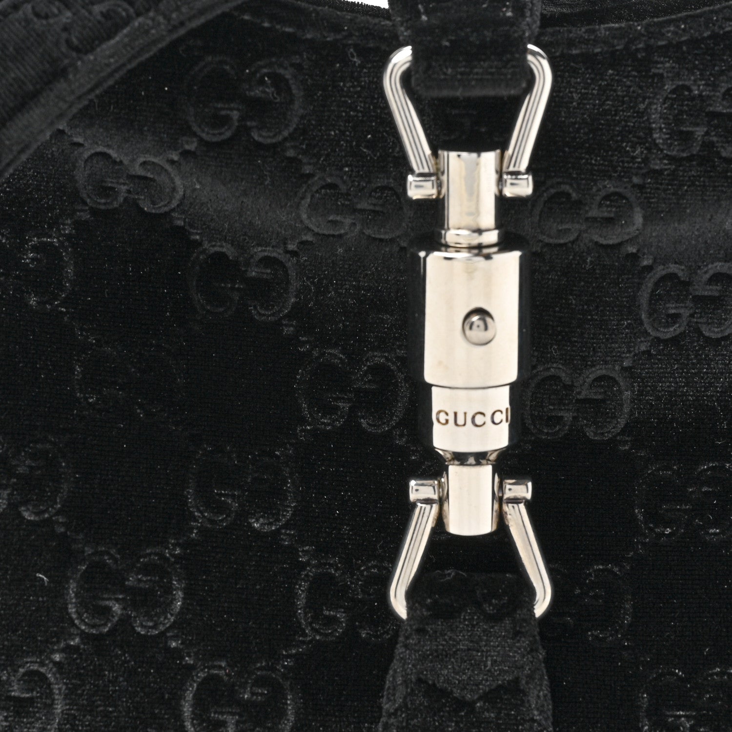 Gucci Velvet GG Monogram Small Jackie 1961 Hobo Black 8 of 10