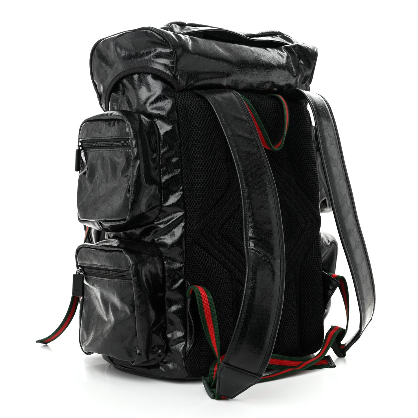 GG Crystal Monogram Web Backpack Black