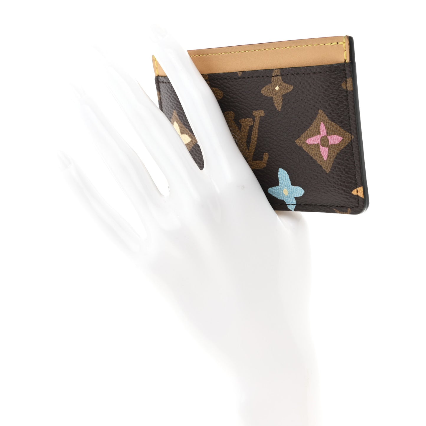 Monogram Craggy Card Holder Chocolate