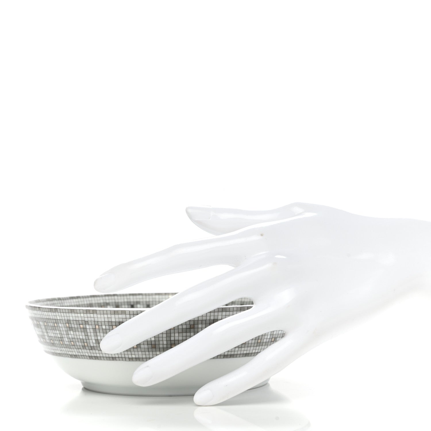 Hermes Porcelain Mosaique Au 24 Cereal Bowl Silver 2 of 8