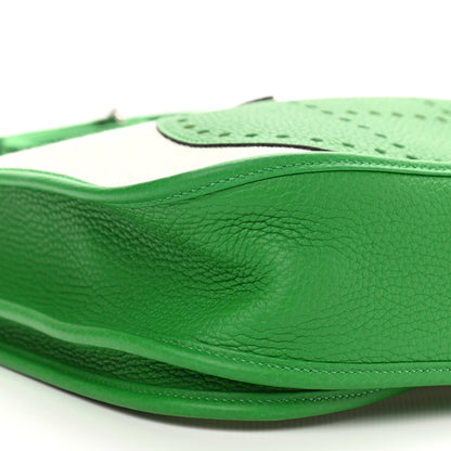 Hermes Toile Taurillon Clemence Evelyne III PM Bambou Ecru 9 of 10