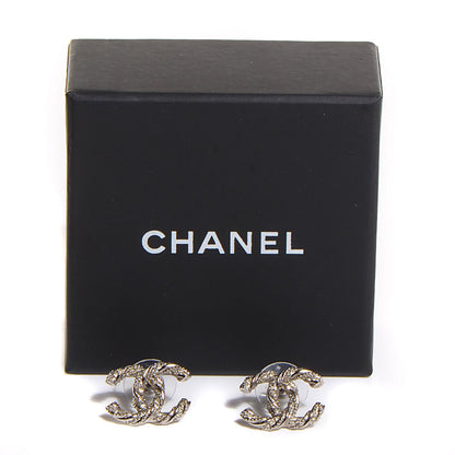Chanel Crystal CC Earrings Silver 4 of 6