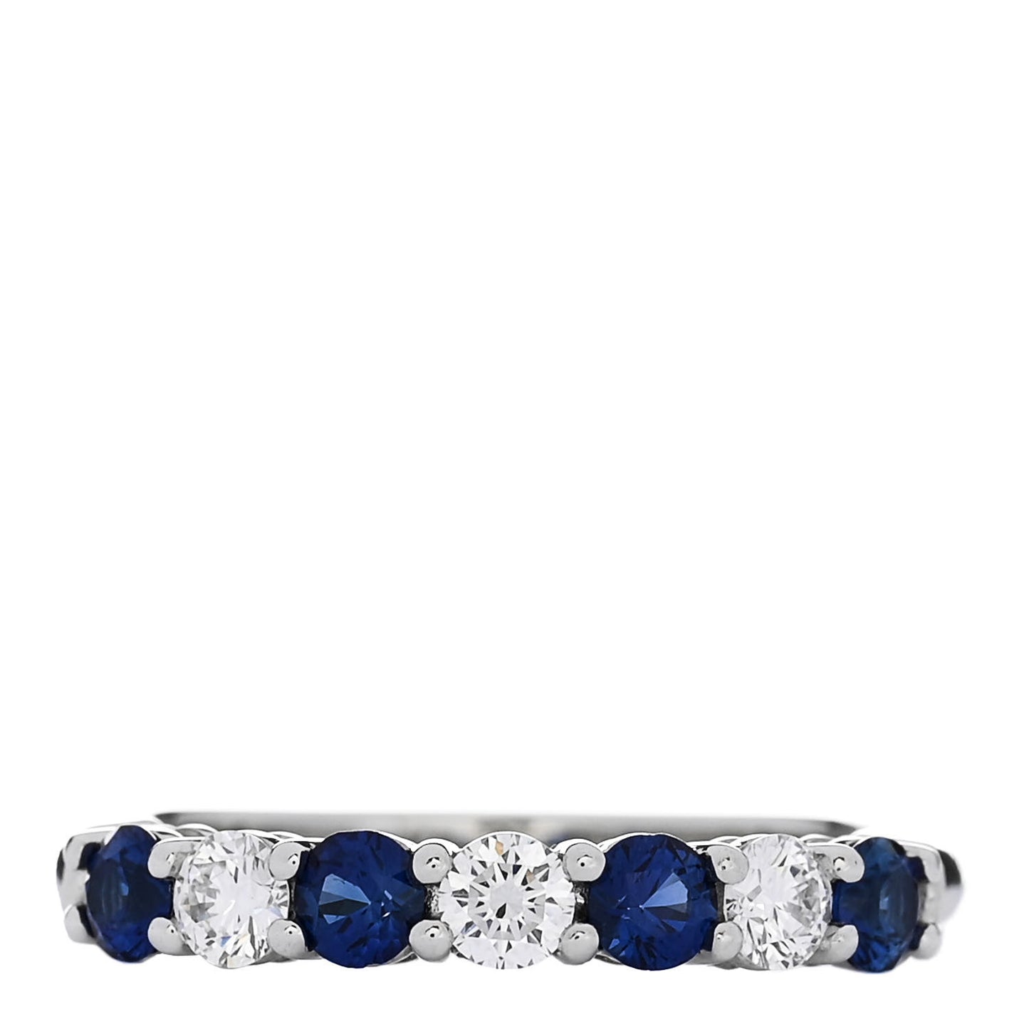 Platinum Diamond Blue Sapphire Embrace Half Circle Ring 49 5