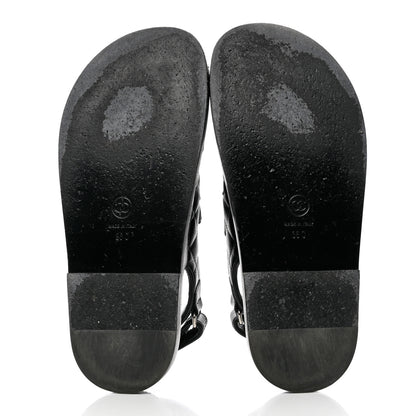 Chanel Grained Calfskin Velcro Dad Sandals 36 Black 5 of 11