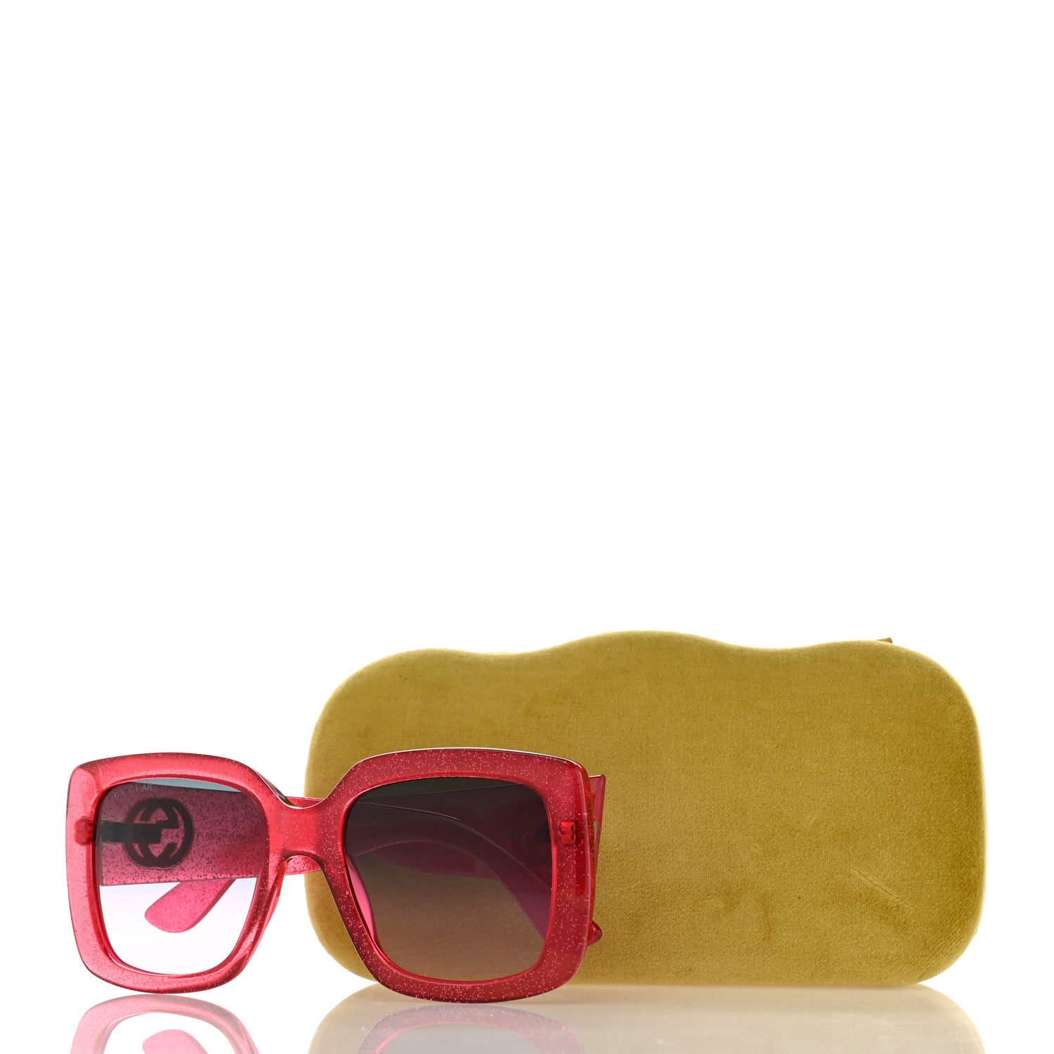 Gucci Acetate Square Frame Glitter GG0141S Sunglasses Pink 8 of 8