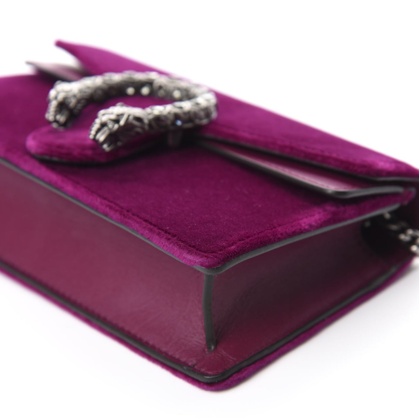 Velvet Super Mini Dionysus Shoulder Bag Fuchsia Violet Cyclamen