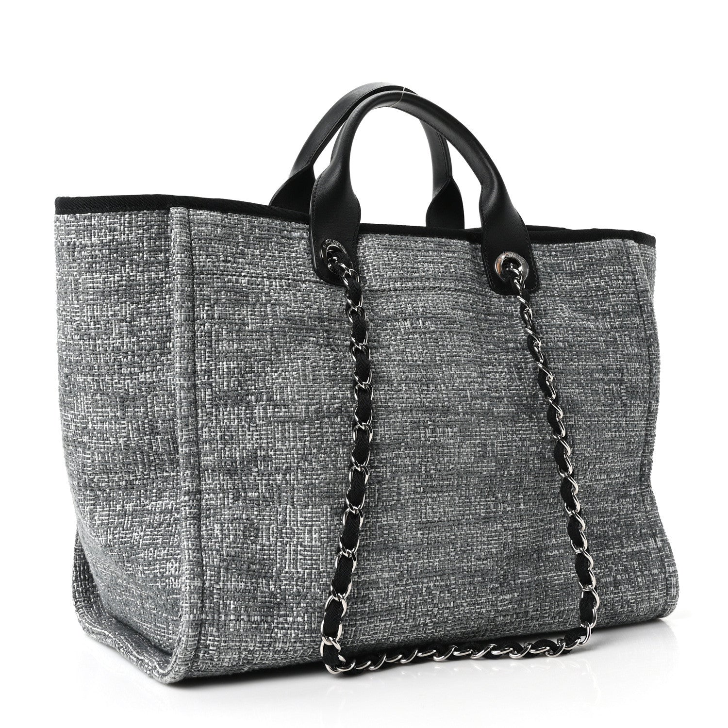 Chanel Canvas Medium Deauville Tote Charcoal 3 of 10