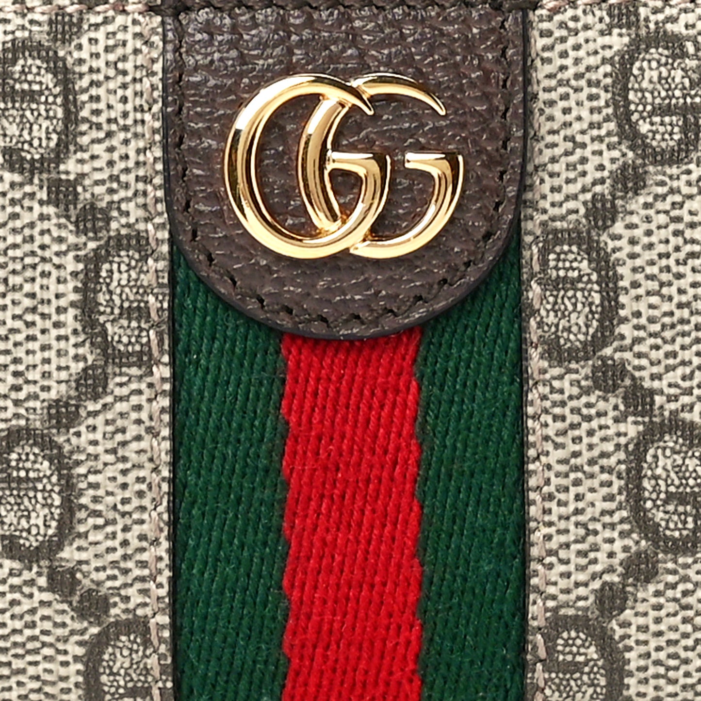 GG Supreme Monogram Web Ophidia Key Case Beige New Acero