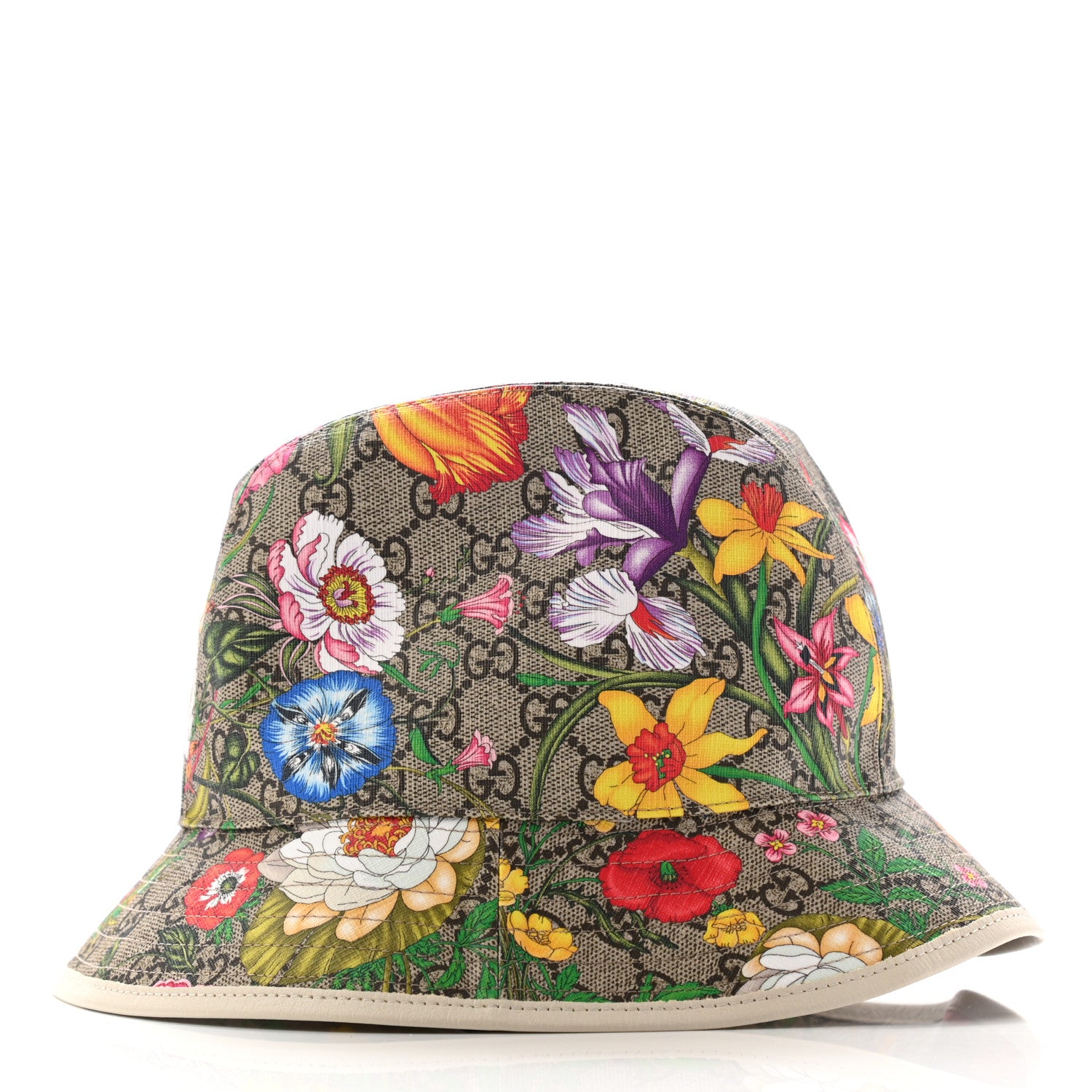 Gucci GG Supreme Monogram Flora Fedora Hat M White 4 of 10