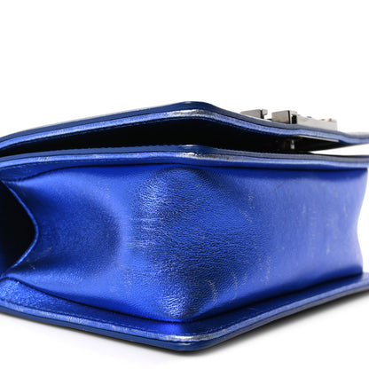 Chanel Metallic Patent Calfskin Quilted Small Boy Flap Blue 9 of 11