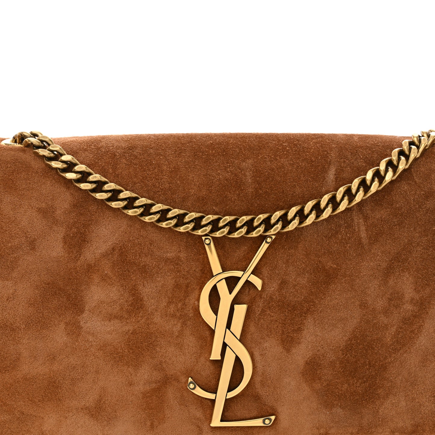 Suede Small Monogram Kate Satchel Macaron