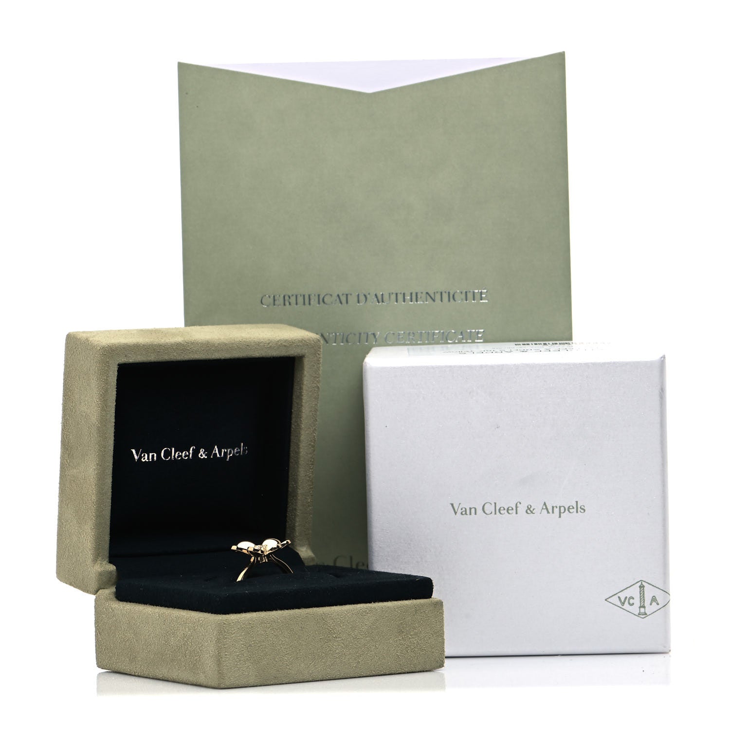 Van Cleef & Arpels 18K Yellow Gold Diamond Small Frivole Ring 51 5.75 5 of 5