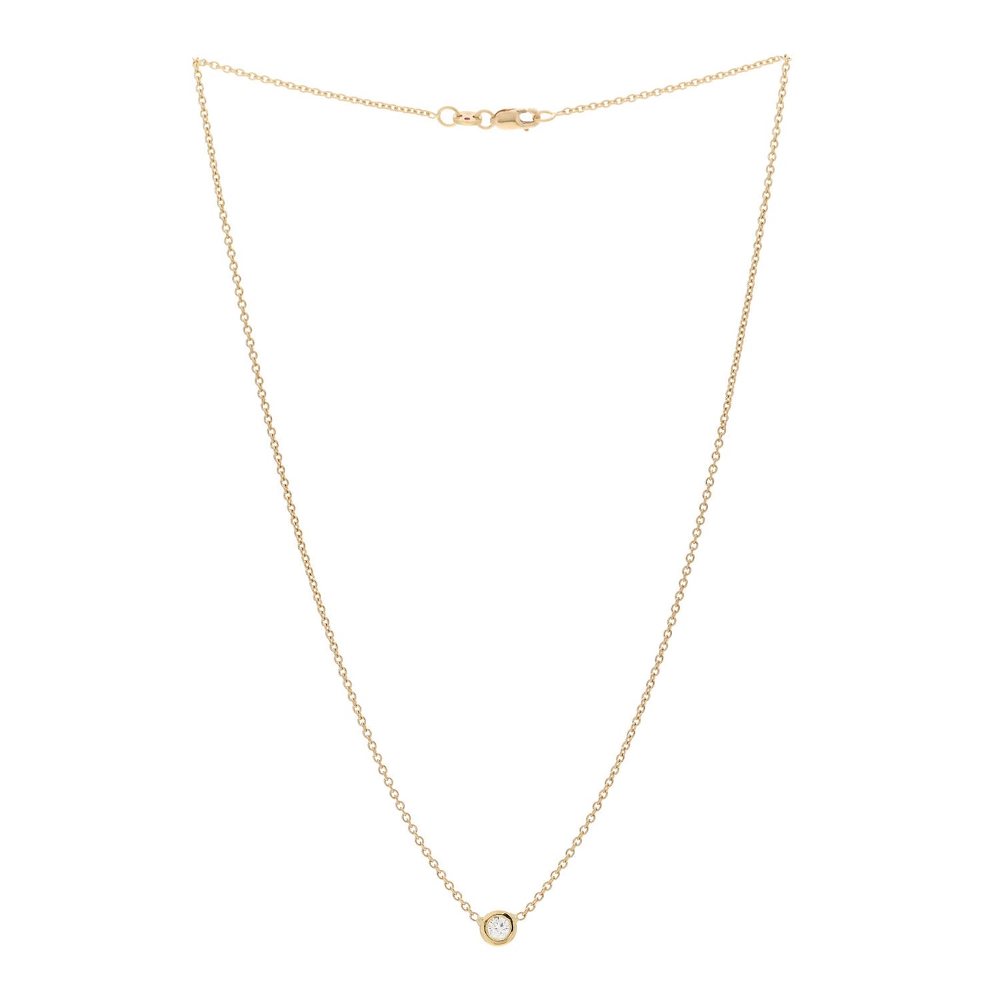 18K Yellow Gold Diamond .19ct Diamonds By The Inch Solitaire Necklace